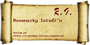 Rovenszky István névjegykártya